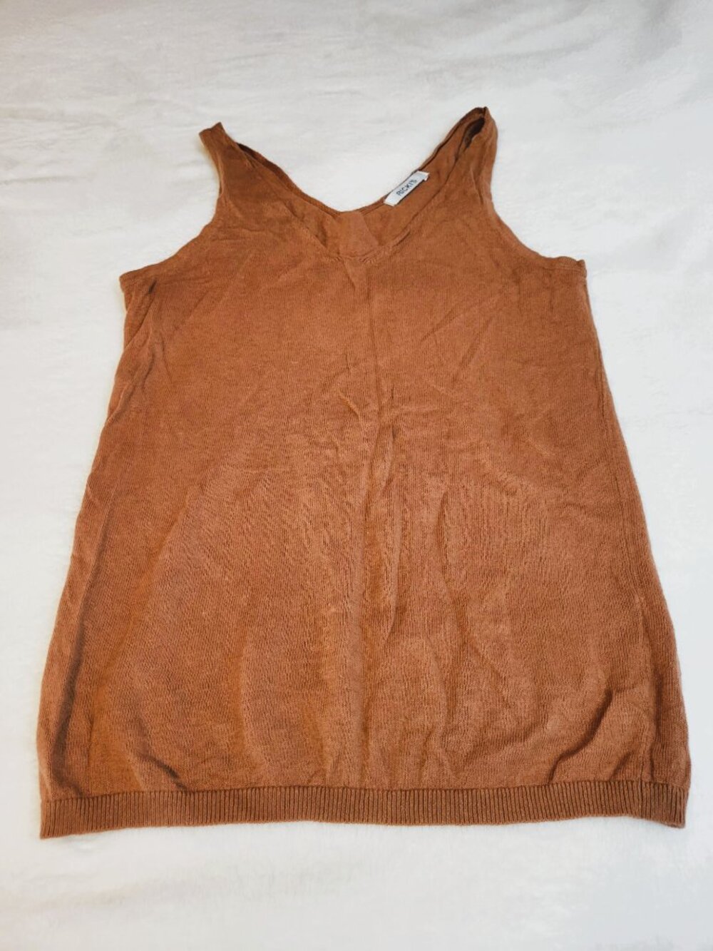 Ricki's Sleeveless Knit top. Dusty Rose or Muted Terracotta shade color - Picture 7 of 8